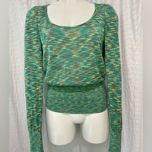 Anthropologie sweater.  Soft with scoop neckline. Fitted at waist and wrists. XS